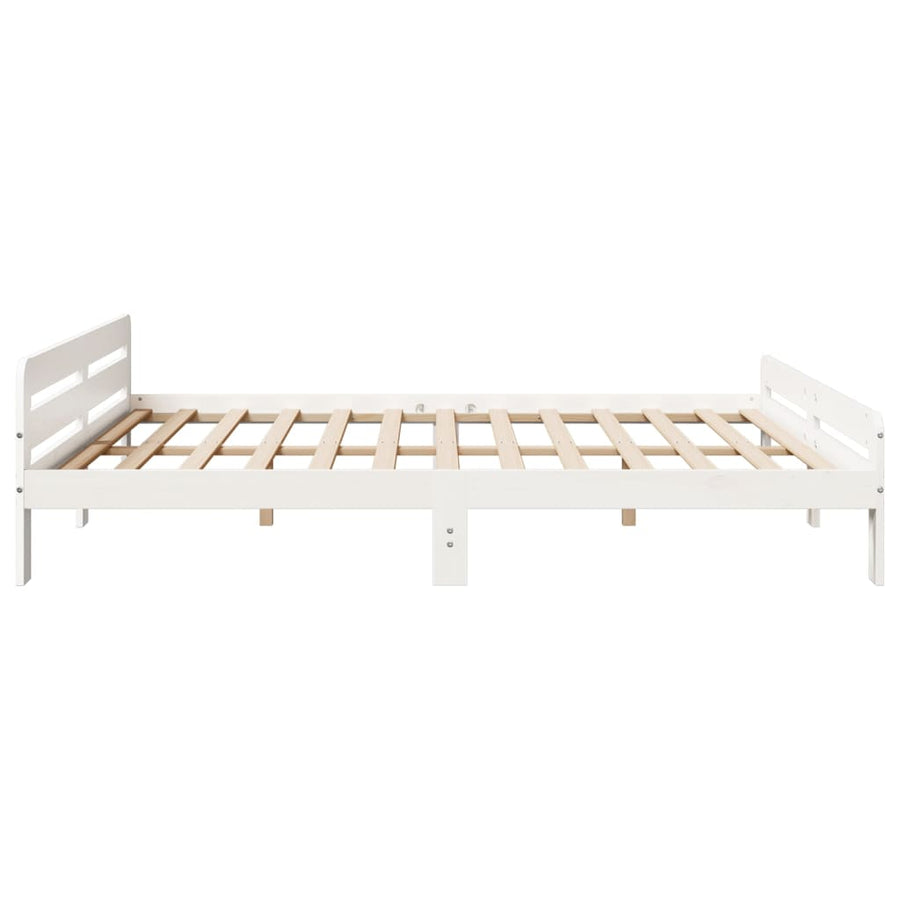 Bedframe zonder matras massief grenenhout wit 180x200 cm