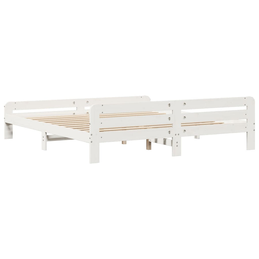 Bedframe zonder matras massief grenenhout wit 180x200 cm
