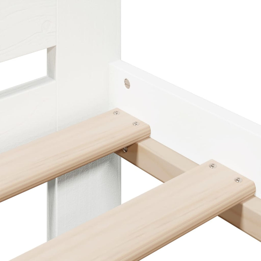 Bedframe zonder matras massief grenenhout wit 180x200 cm