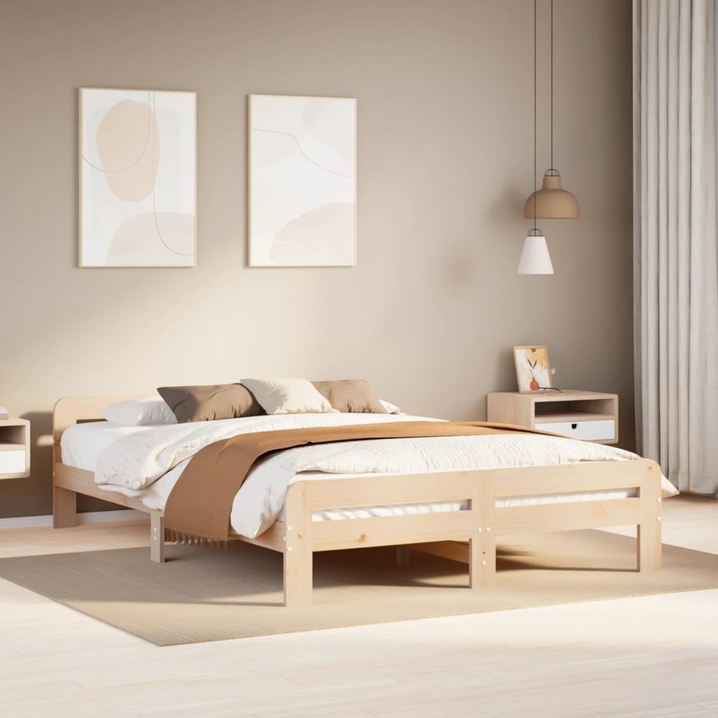 Bedframe zonder matras massief grenenhout 150x200 cm