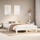 Bed frame without mattress solid pine wood white 150x200 cm