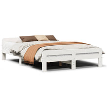 Bedframe zonder matras massief grenenhout wit 140x200 cm