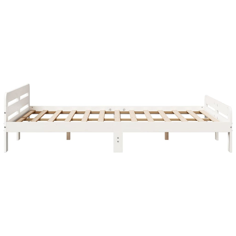 Bedframe zonder matras massief grenenhout wit 140x200 cm