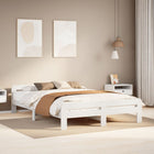 Bed frame without mattress solid pine white 140x200 cm