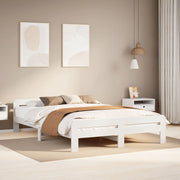 Bedframe massief grenenhout wit 140x200 cm