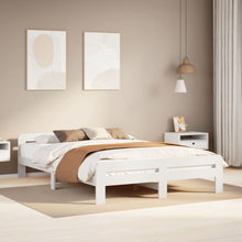 Bedframe zonder matras massief grenenhout wit 140x200 cm