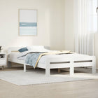 Bed frame without mattress solid pine wood white 135x190 cm
