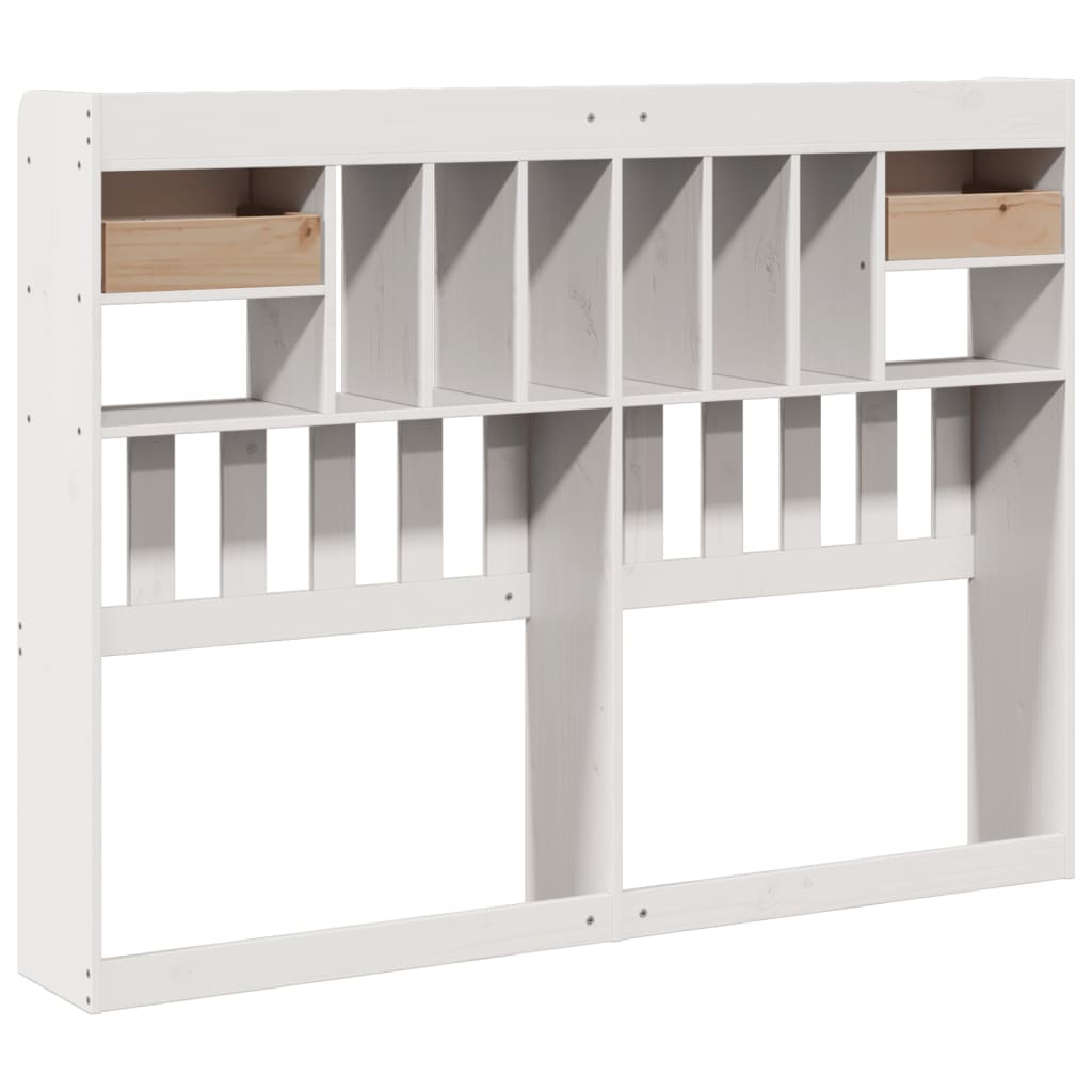 Hoofdbord met opbergruimte 160 cm massief grenenhout wit