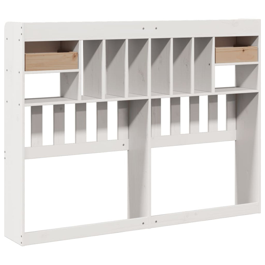 Hoofdbord met opbergruimte 160 cm massief grenenhout wit