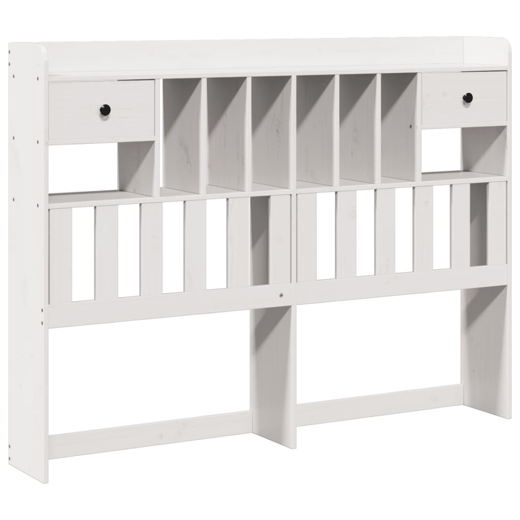 Hoofdbord met opbergruimte 150 cm massief grenenhout wit
