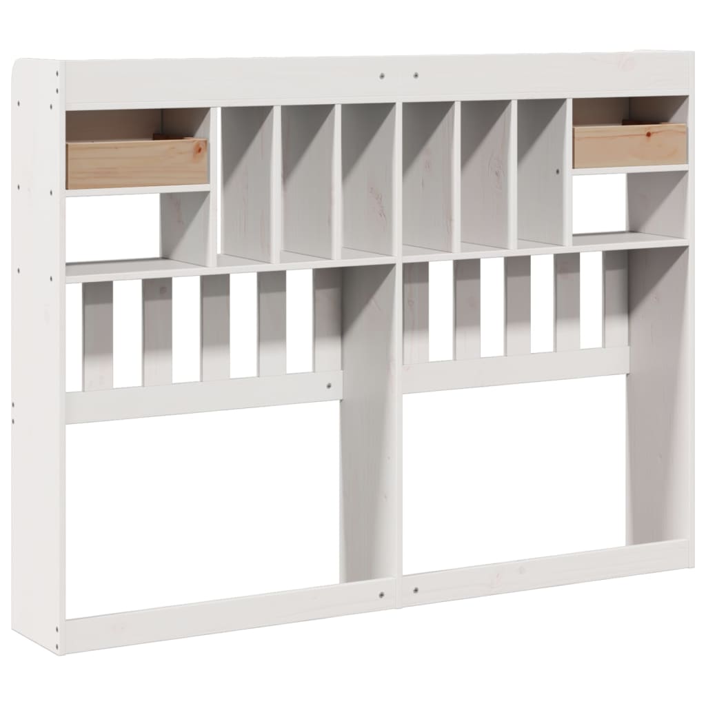 Hoofdbord met opbergruimte 150 cm massief grenenhout wit