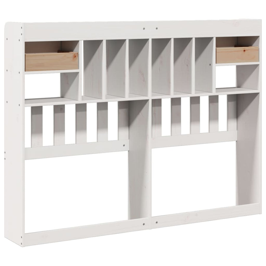 Hoofdbord met opbergruimte 150 cm massief grenenhout wit