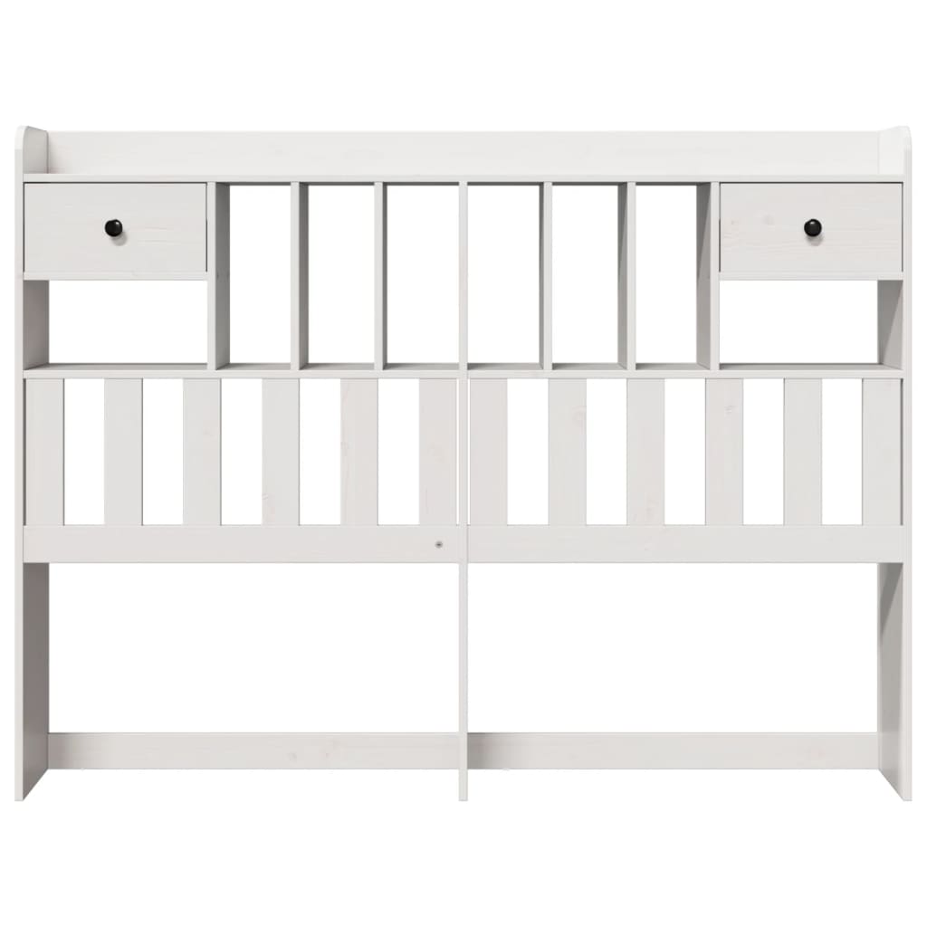 Hoofdbord met opbergruimte 140 cm massief grenenhout wit