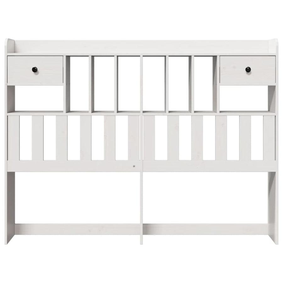 Hoofdbord met opbergruimte 140 cm massief grenenhout wit
