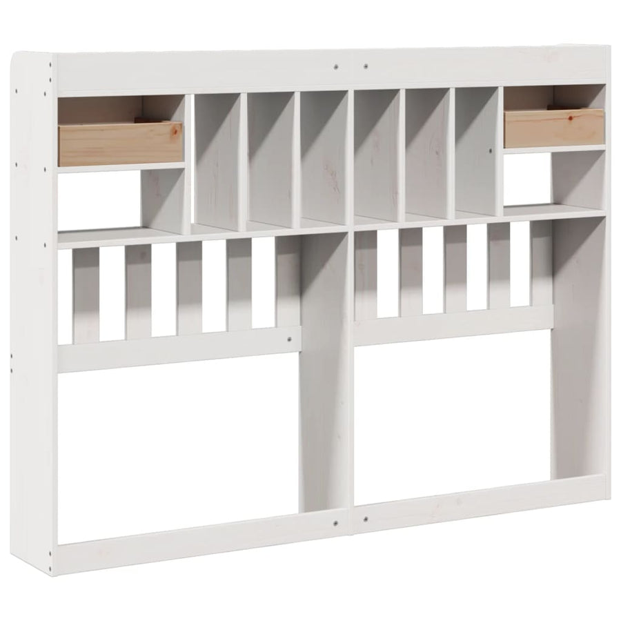 Hoofdbord met opbergruimte 140 cm massief grenenhout wit