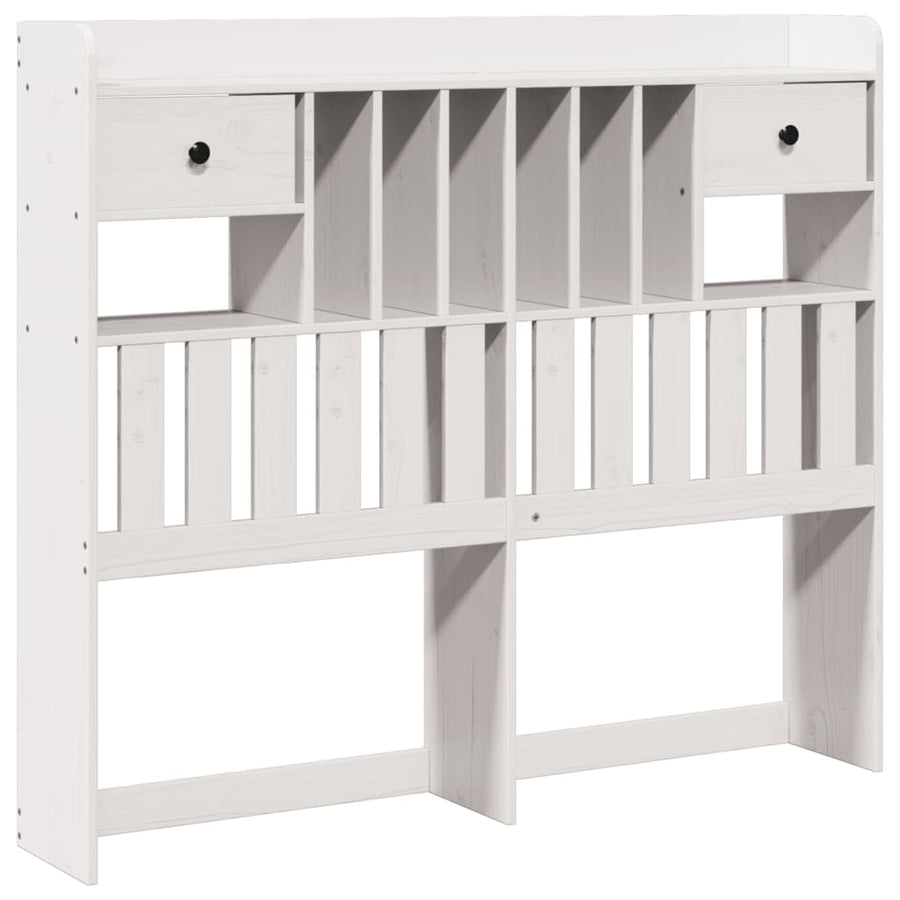 Hoofdbord met opbergruimte 135 cm massief grenenhout wit