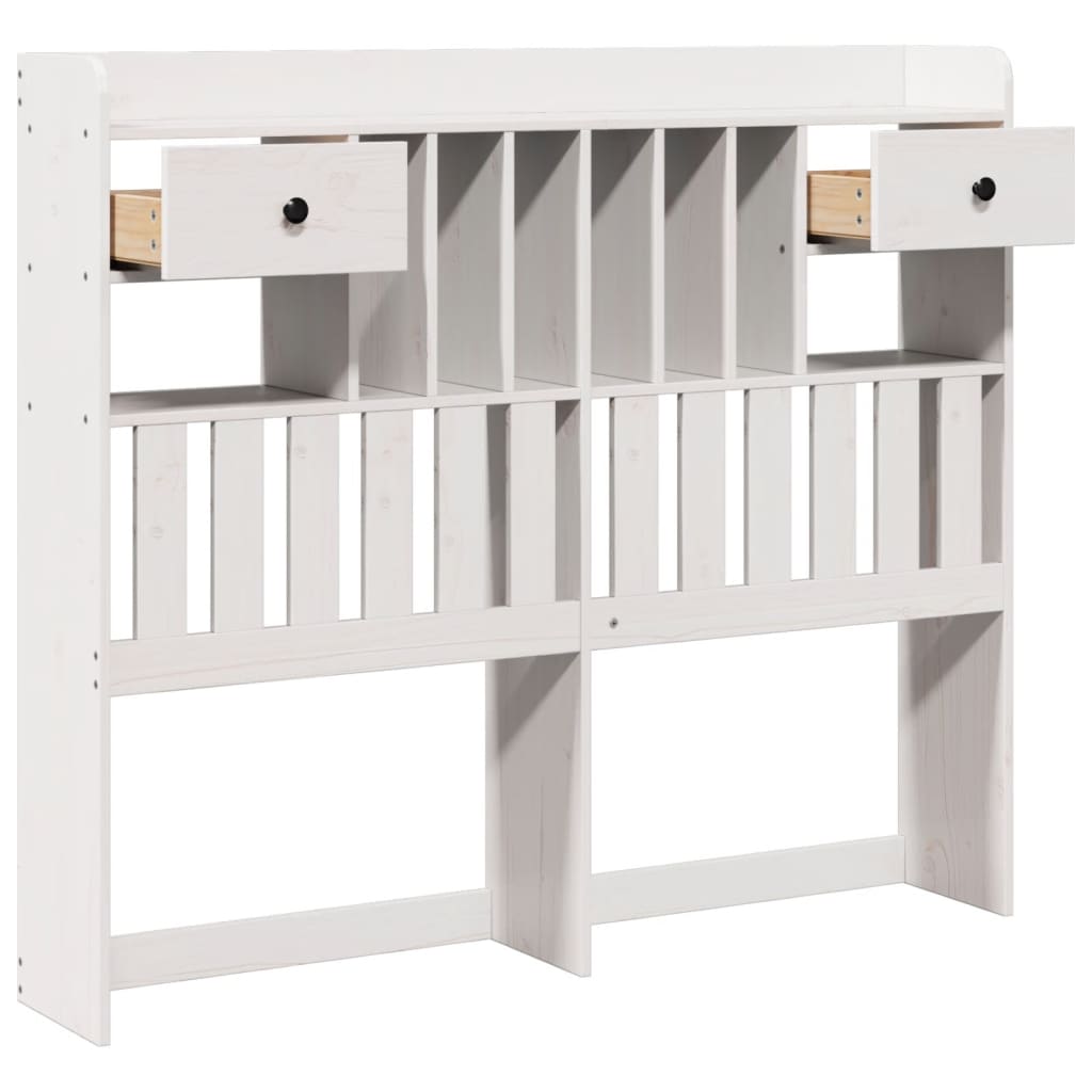 Hoofdbord met opbergruimte 135 cm massief grenenhout wit