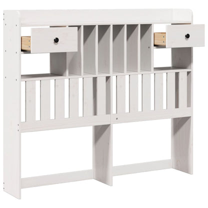 Hoofdbord met opbergruimte 135 cm massief grenenhout wit