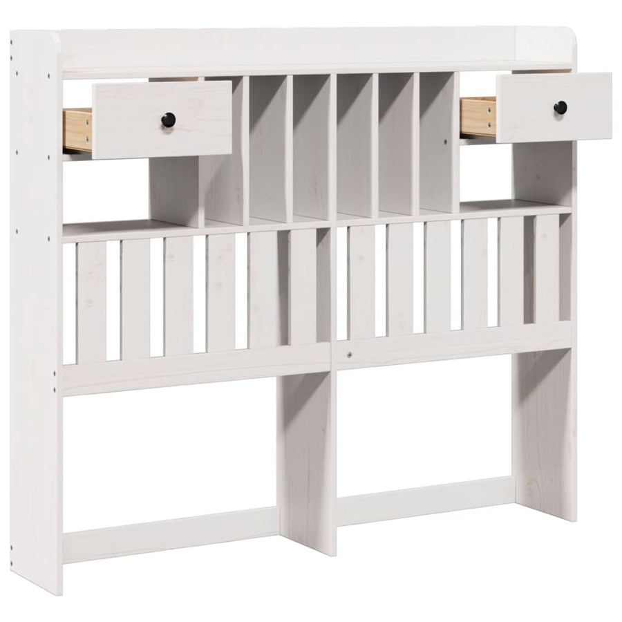 Hoofdbord met opbergruimte 135 cm massief grenenhout wit
