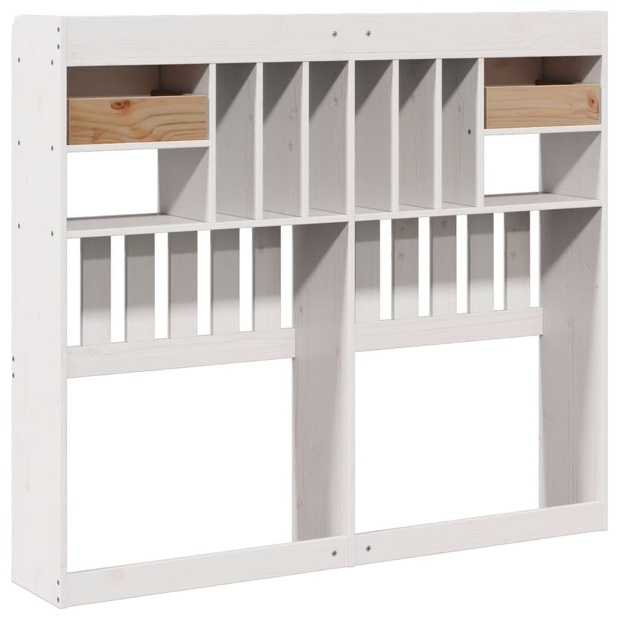 Hoofdbord met opbergruimte 135 cm massief grenenhout wit