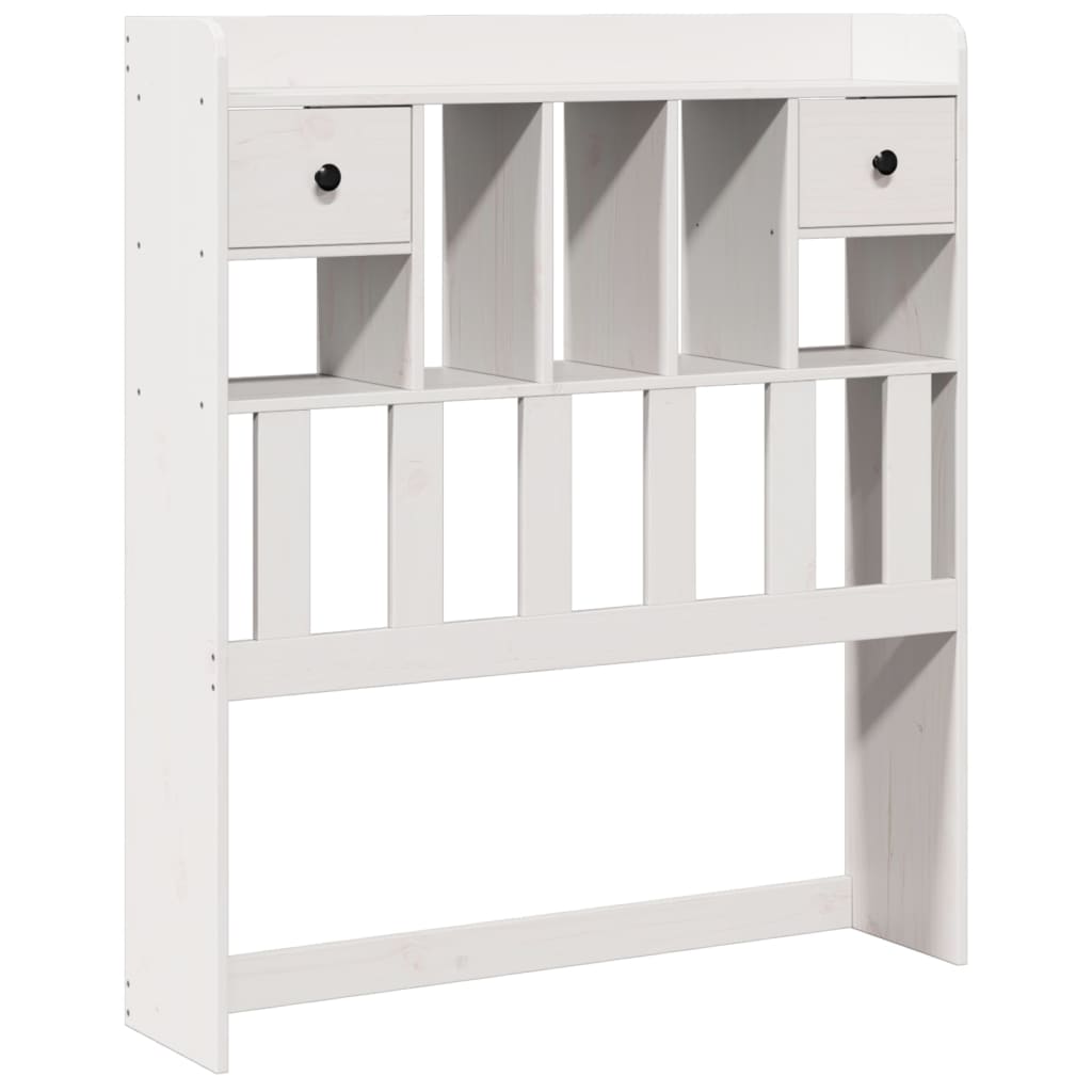 Hoofdbord met opbergruimte 90 cm massief grenenhout wit