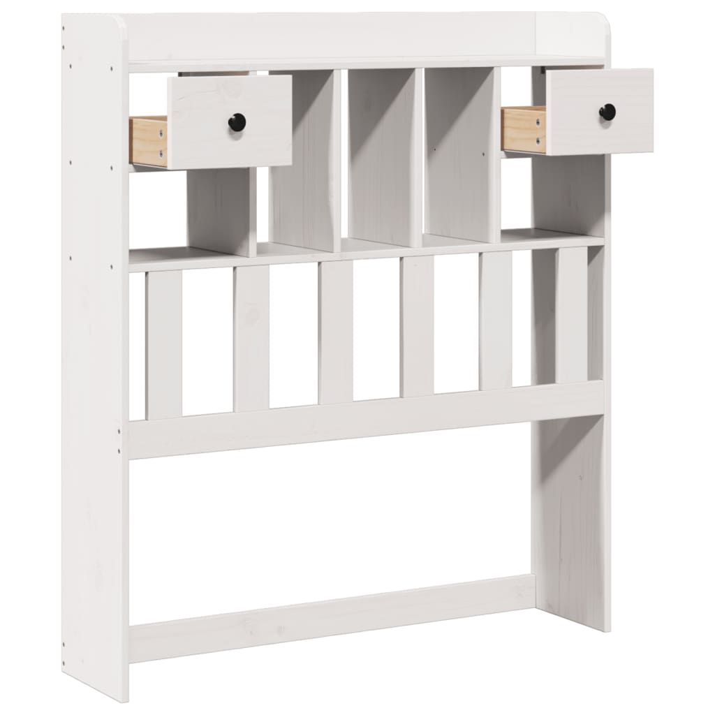 Hoofdbord met opbergruimte 90 cm massief grenenhout wit
