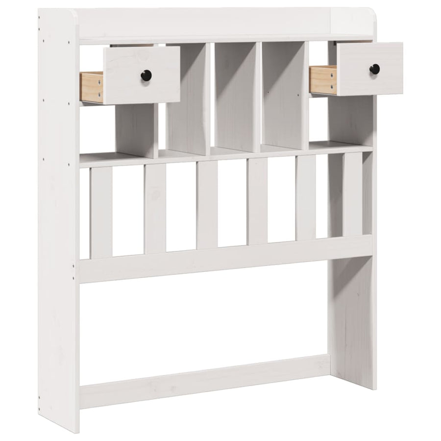 Hoofdbord met opbergruimte 90 cm massief grenenhout wit