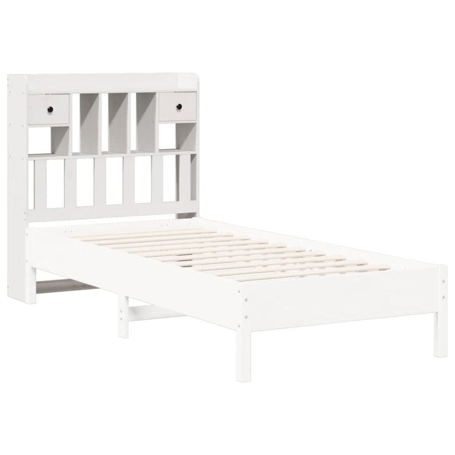 Hoofdbord met opbergruimte 75 cm massief grenenhout wit