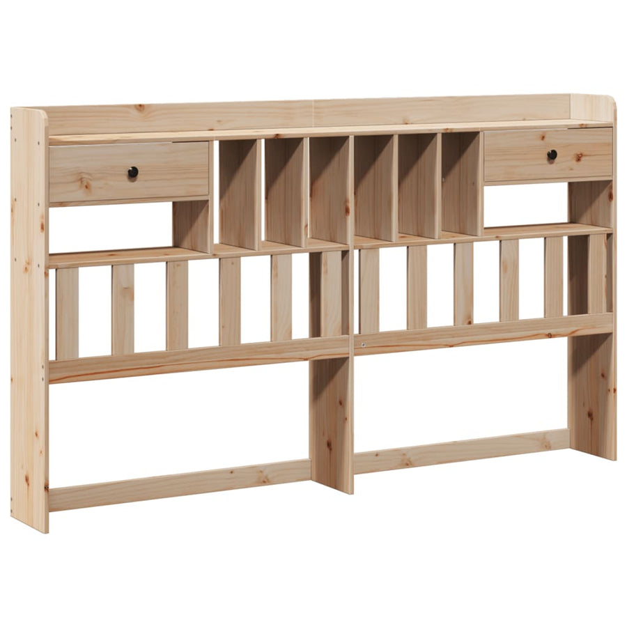 Hoofdbord met opbergruimte 75 cm massief grenenhout wasbruin