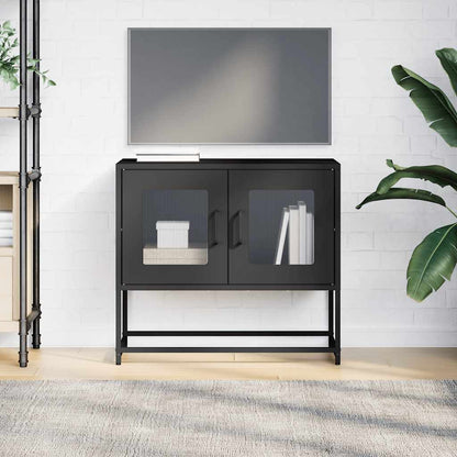 Tv-meubel 68x39x60,5 cm koudgewalst staal zwart