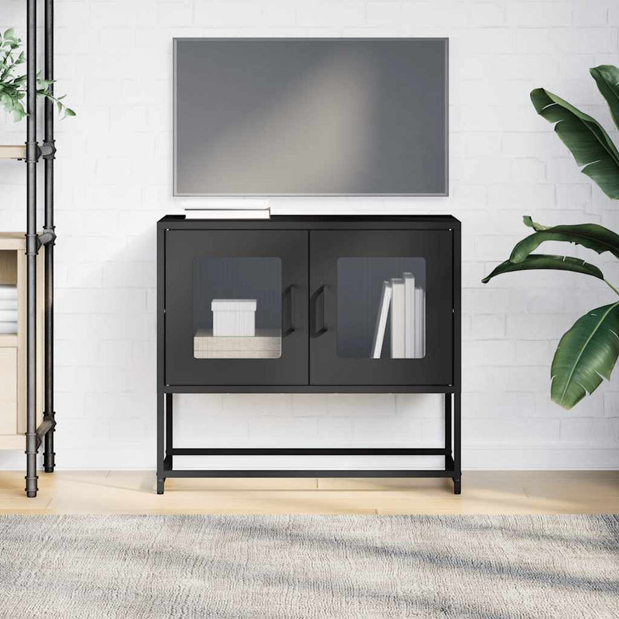 Tv-meubel 68x39x60,5 cm koudgewalst staal zwart