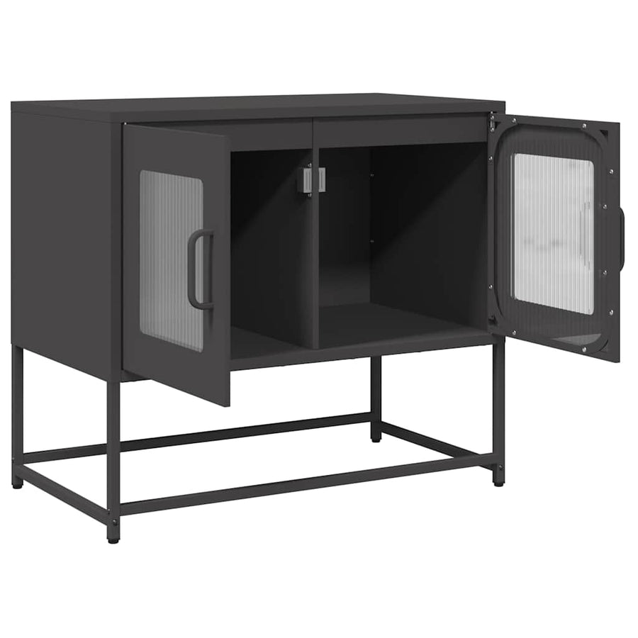 Tv-meubel 68x39x60,5 cm koudgewalst staal zwart