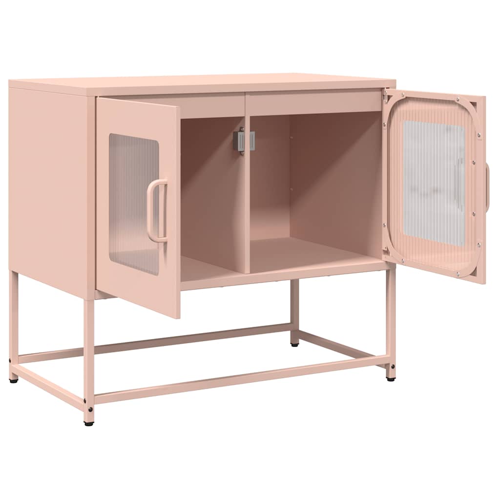 Tv-meubel 68x39x60,5 cm koudgewalst staal roze