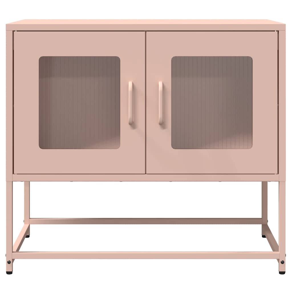 Tv-meubel 68x39x60,5 cm koudgewalst staal roze