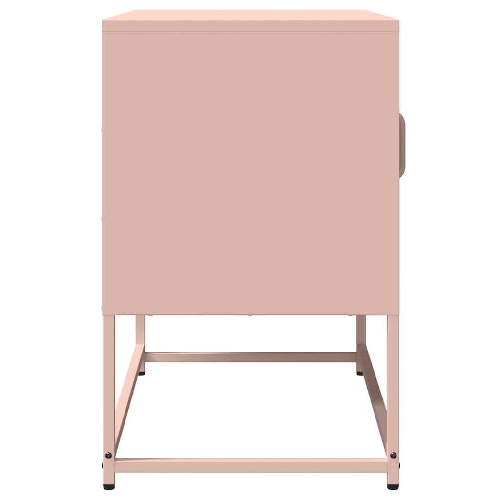 Tv-meubel 68x39x60,5 cm koudgewalst staal roze