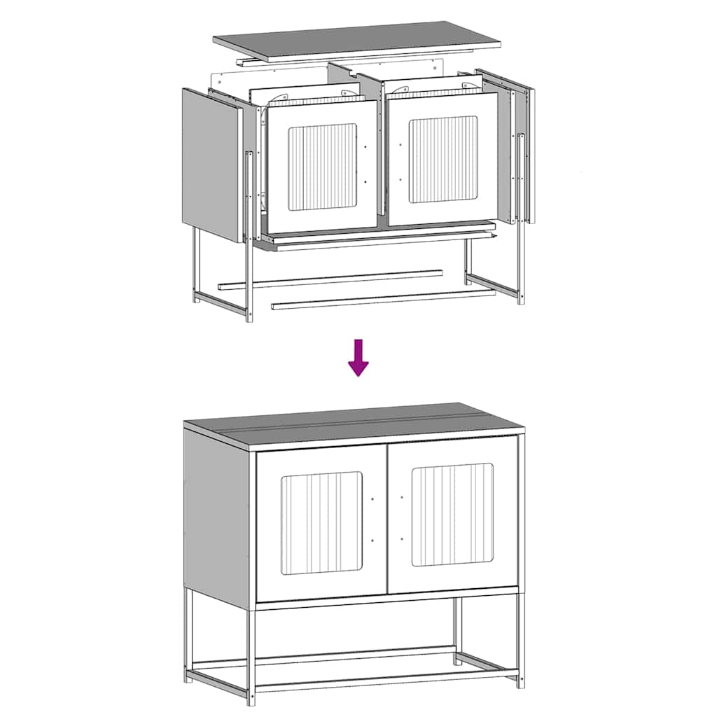 Tv-meubel 68x39x60,5 cm koudgewalst staal roze