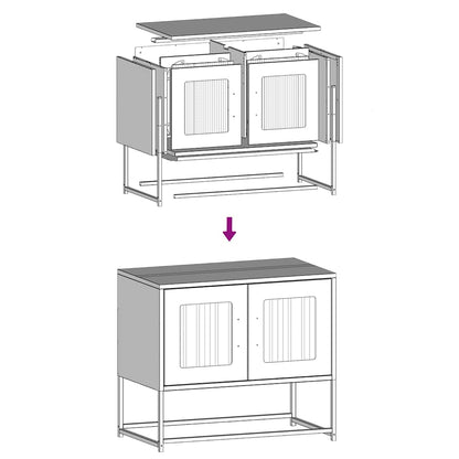 Tv-meubel 68x39x60,5 cm koudgewalst staal roze