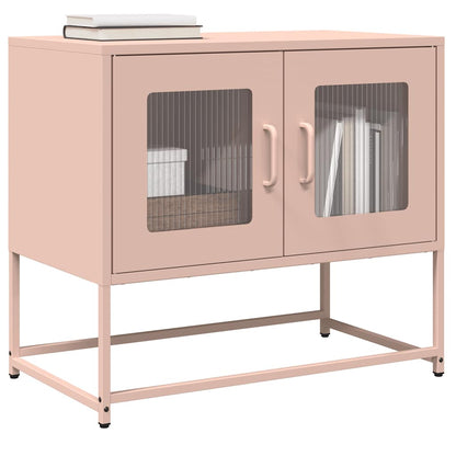 Tv-meubel 68x39x60,5 cm koudgewalst staal roze
