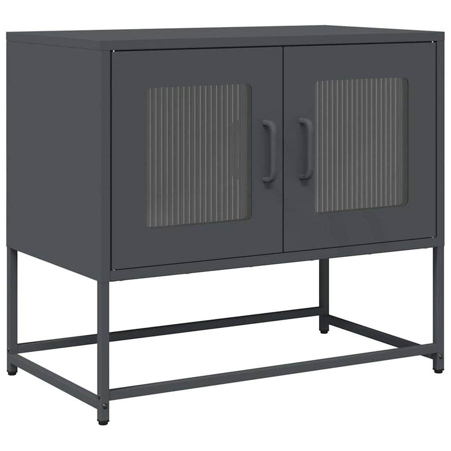 Tv-meubel 68x39x60,5 cm koudgewalst staal antracietkleurig