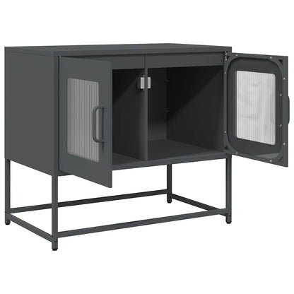 Tv-meubel 68x39x60,5 cm koudgewalst staal antracietkleurig