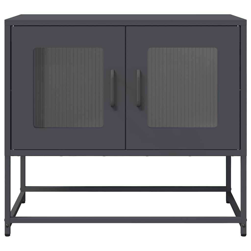 Tv-meubel 68x39x60,5 cm koudgewalst staal antracietkleurig