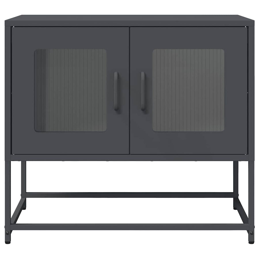 Tv-meubel 68x39x60,5 cm koudgewalst staal antracietkleurig