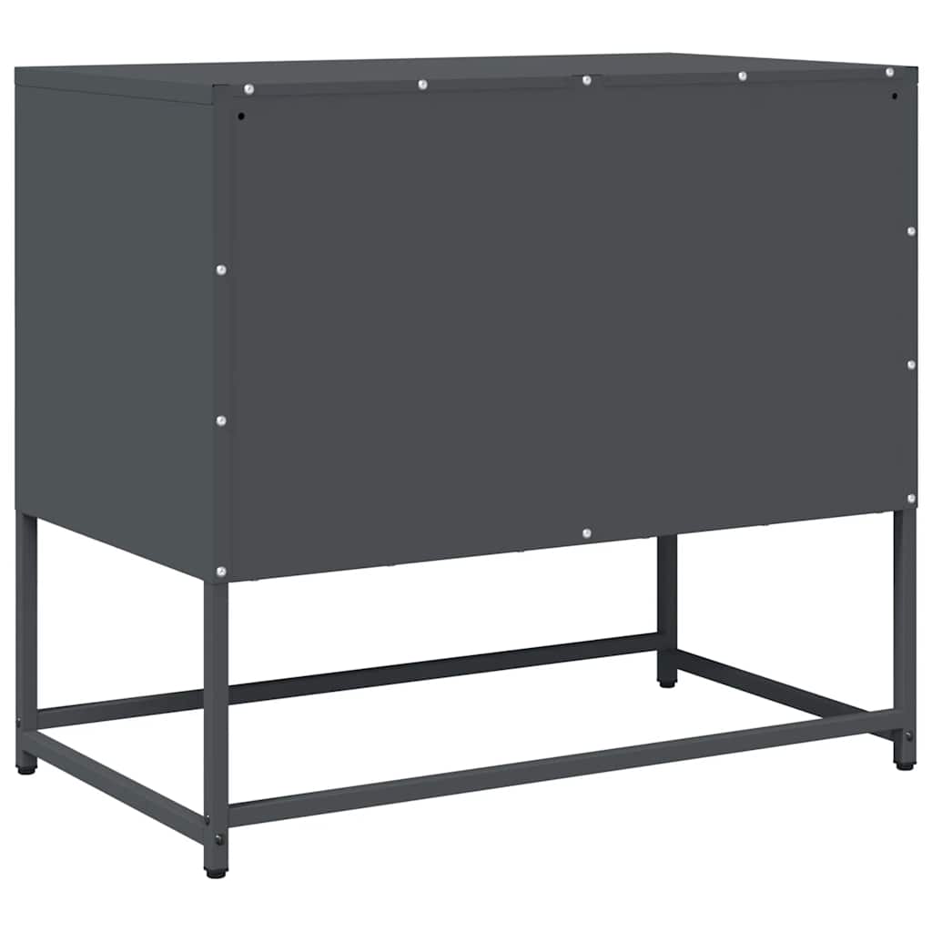 Tv-meubel 68x39x60,5 cm koudgewalst staal antracietkleurig