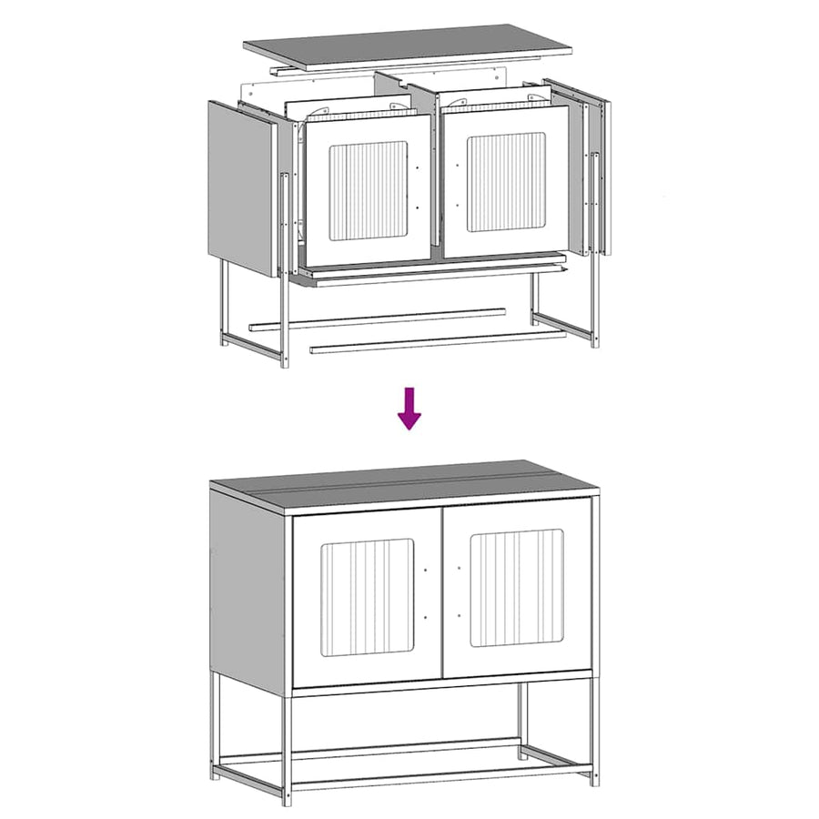 Tv-meubel 68x39x60,5 cm koudgewalst staal antracietkleurig