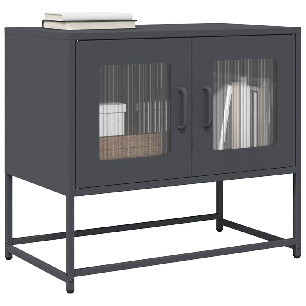 Tv-meubel 68x39x60,5 cm koudgewalst staal antracietkleurig