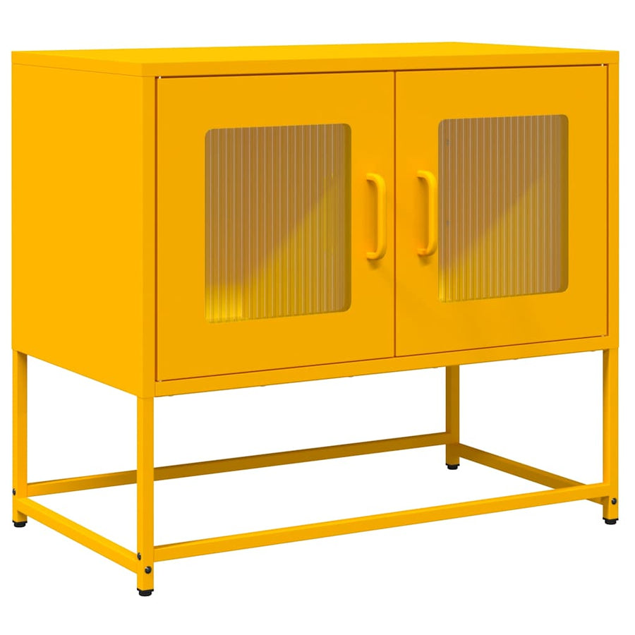 Tv-meubel 68x39x60,5 cm koudgewalst staal mosterdgeel