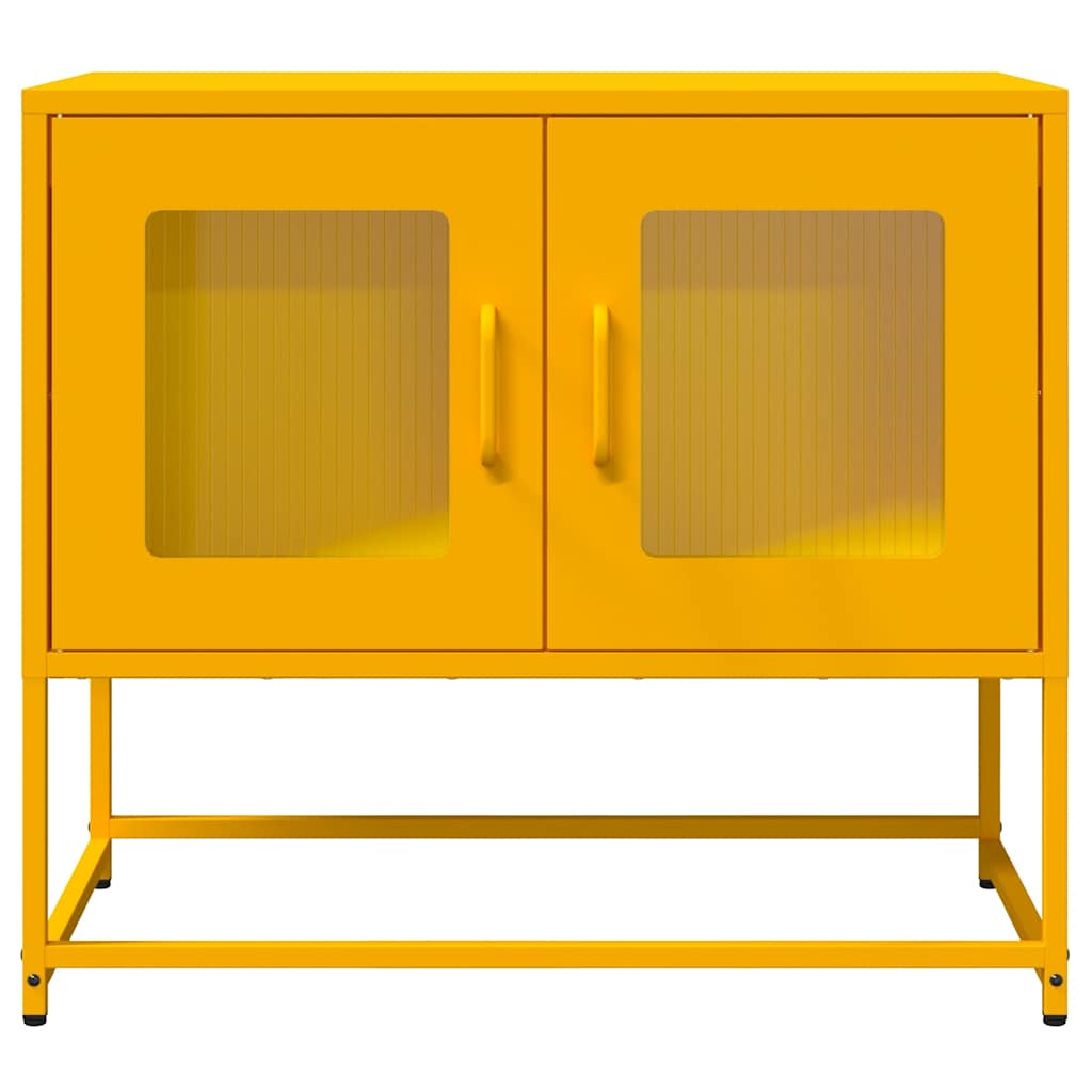 Tv-meubel 68x39x60,5 cm koudgewalst staal mosterdgeel