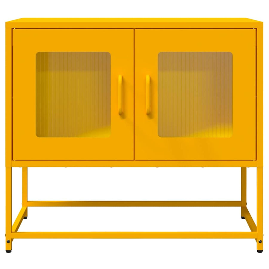 Tv-meubel 68x39x60,5 cm koudgewalst staal mosterdgeel