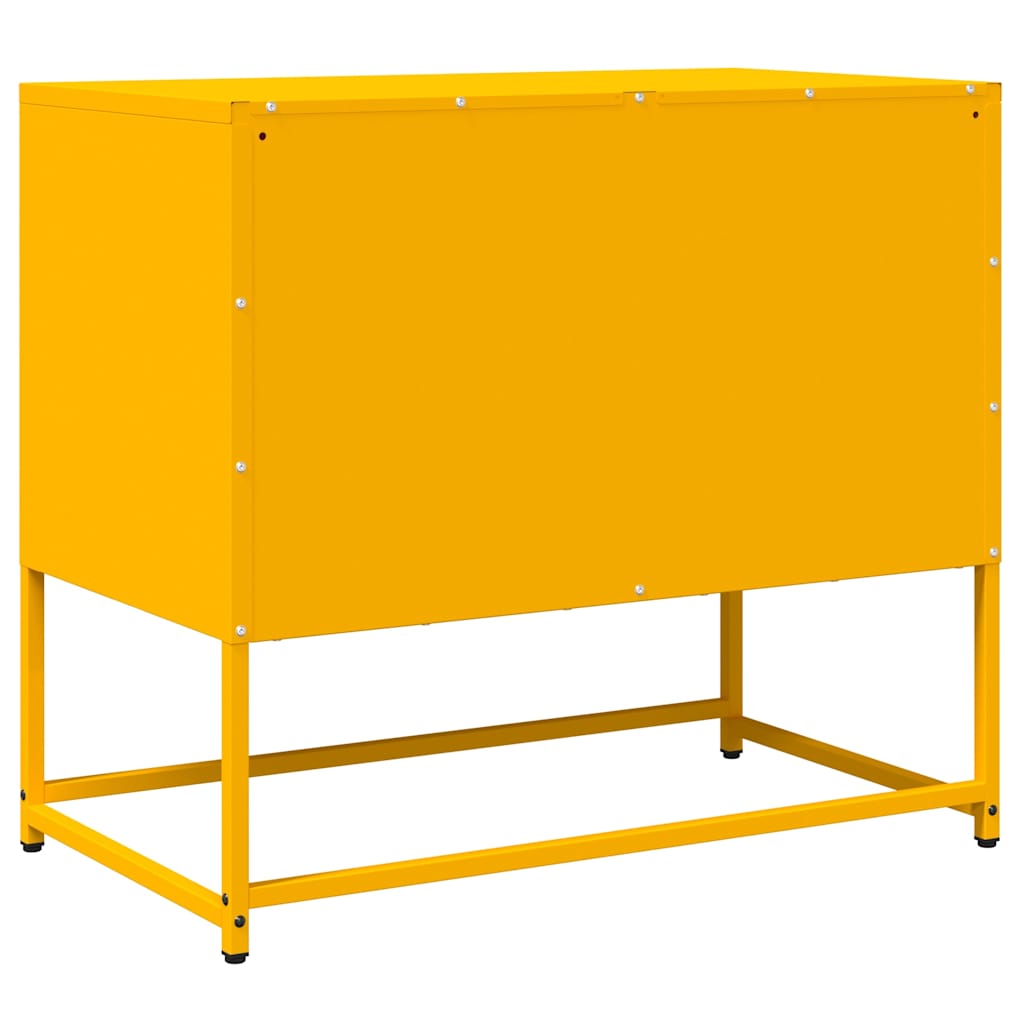 Tv-meubel 68x39x60,5 cm koudgewalst staal mosterdgeel