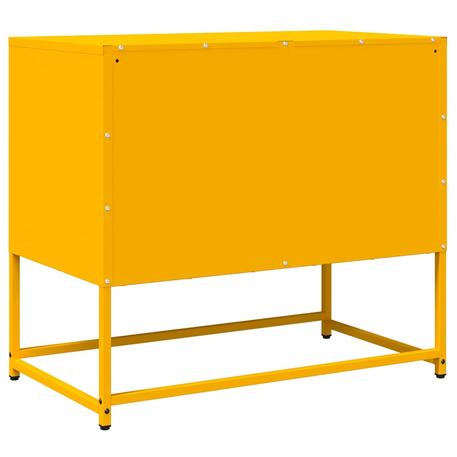 Tv-meubel 68x39x60,5 cm koudgewalst staal mosterdgeel